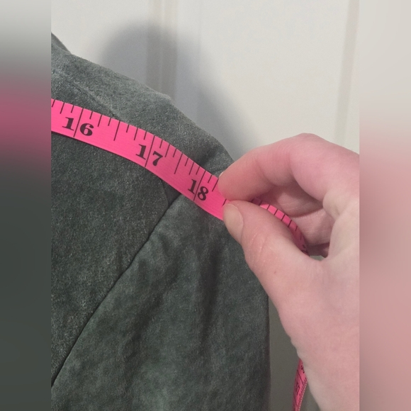 Womens Cherokee Green Leather Suede Coat Size L - Picture 8 of 9